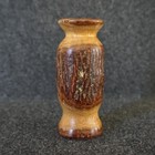 Turned Wood Bark Bud Vase Handmade Small Brown Felted Bottom
