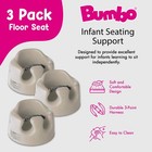 Bumbo Baby Soft Foam Wide Floor Seat W 3 Point Adjustable Harness  3 Pack  Taupe