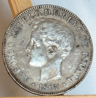 Philippines 1897 Un Peso Silver World Crown Alfonso Xiii  Spanish Colonial Era