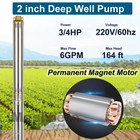 2  Od 3 4hp Deep Well Submersible Pump 220v 6 Gpm 164ft Max 26 Stage 50ft Cord