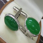 Men Cufflink Round Square Natural Jade Shell Agate T-shirt Clip Cuff Links Gifts