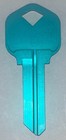 Aluminum Key Blank Kw-1 Turquoise  bluish Green  Free Shipping Light Weight