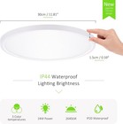 2pack Led Flush Mount Ceiling Light 24w Ultra Thin Round White 3000k 4000k 6500k