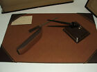 Antique vintage Staco Gingham Desk Set W  Eversharp 10k Gold Fountain Pen Unused