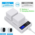 2x Arlo A-1b Battery   Charger For Pro  Pro 2  Extra Rechargeable Camera Vma4400