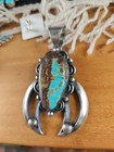 Sterling Number 8 Turquoise Chimney Butte Native American Squash Blossom Naja