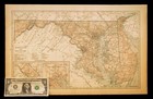 Vintage Maryland Railroad Map Large Old Original Prr Delaware Antique