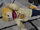 24  Silly Puppets Ventriloquist Girl big Mouth full Body pony Tails hard Eyes 