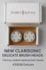 Clarisonic Replacement Brush Heads  25038 Delicate     2 Pack     Factory Direct