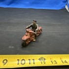 Nice Antique Cast Iron 2 Part Hubley Motorcycle In Red W  Police Cop 4 1 4  A5a