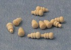 6 Wooden Door Knobs Tumdee 1 12 Scale Dolls House Miniature Accessory Handle 799