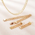 New Women s Greek Key Necklace   Earring  Bracelet Set Yellow Gold Plated Beauty