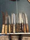 Lot Of 2 Vintage   Antique Carbon Steel Blade Kitchen Knives Overall Length 10 