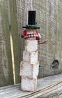 Karen Markland Signed Artisan Dollhouse Miniature Wooden Christmas Snowman