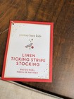Pottery Barn Kids Linen Ticking Stripe 20  Christmas Stocking No Monogram New