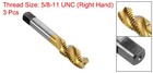 3pcs Spiral Flute Thread Taps 5 8-11 Unc Titanium Coated Screw Threading