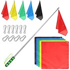 5pcs Horse Training Flag And 55in Telescoping Pole With Hook For Horse Flag