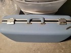 Vintage Blue Hard Case Carry On Travel Luggage Skyline No Key