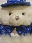Vintage Dan Dee Collectors Choice 3d Plush Bear Christmas Stocking Blue Velvet