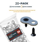 Performore 20 Pack Figure 8 Shaped Steel Desk Top Fastener Clip  Heavy Nickel