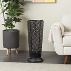 Black Geometric Metal Cone Shaped Umbrella Stand With Circular Ring Base