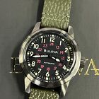Bulova Hack 38mm Black Dial Green Leather Strap Automatic Men s Watch 98a255