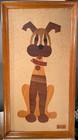 Mid Century Modern Robert Lyons 1960s Woodblock Linocut Retro Dog   Cat