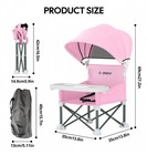 Portable Toddler Booster Seat Harness Tray Canopy Folding Travel Chair Bag Set