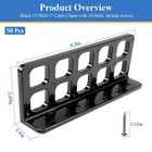 50pc Cable Chase-wire Bracket Fits Nmb Electrical Cord Organized Black