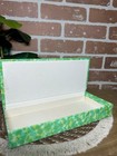 Vintage Groovy Daisy Vanity Box Glove Storage Box Set  2 Green Pink Retro 60s