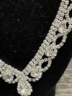 Icing Silver Tone Rhinestone Necklace   Earring Set Bridal Prom Pear Drop