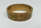Powder Coated Translucent  Gold Coin Ring Made From Mexican Peso In Size 7-14