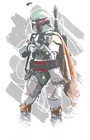 Boba Fett Watercolor Painting Art Print poster Star Wars Mandalorian Free S h 