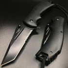 8 5  Black Tactical Super Knife Spring Assisted Open Blade Folding Pocket Knife