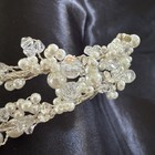Bridal Tiara Pearl Rhinestone Crystal Vine Wedding Headpiece Pageant Princess