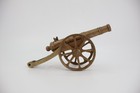 Vintage Solid Brass Decorative Cannon Wheeled Miniature Desk Cannon Military