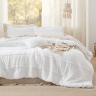  White Comforter Set - 4 Pieces Pinch Pleat Bed Set  Down Queen 01 - White