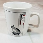 Vintage B  Kliban Kiln Craft Mug Cat Santa Claus Peace Christmas England Used Co