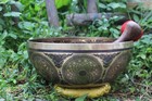 Buddha Foot Engraved Tibetan Large Singing Bowl - Healing Meditation Yoga Chakra