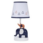 Playful Elephant Blue white Nursery Lamp With Shade And Light Bulb