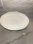 Antique Portieux Vallerysthal Very Rare Opale Milk Glass Rome Pattern Cake Stand