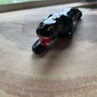 Vintage Mid-century Black Panther Figurine Ceramic Redware Japan