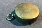 Vintage Brass Pocket Compass Features A Hinged Cover   A Metal Hanging Ring