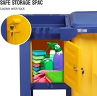Janitorial Cart With Key-locking Cabinet  3-shelf Commercial Cleaning Cart New