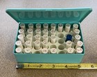 Vtg 60s Avon Mint Teal Plastic Case Introductory Mini Lipstick Samples 33 Total