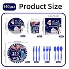 4th Of July Party Supplies Set  Patriotic Theme Kit For Independence Dark Blue