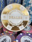 Monte Carlo White Gold Dealer Button Metal Matching For Monte Carlo Poker Chips