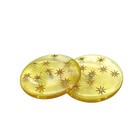 Vintage Yellow Lucite Starburst Buttons With Rhinestones