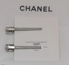 Chanel Silver Metal Rhinestone Hair Pins hair Clips 2pcs Set Beaute Gwp New
