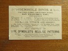 Schoenholz Bros    Co - Fine Lace Embroideries- San Francisco Card